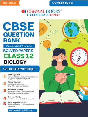 CBSE Question Bank Chapterwise and Topicwise SOLVED PAPERS_Class 12_Biology_For Exam 2024-25(English, Book, Oswaal Editorial Board)