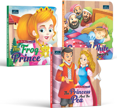 Fairy Tale Shaped Board Books-Snow White, Frog Prince, Princess and Pea|Set of3(Board Book, BOOKFORD)