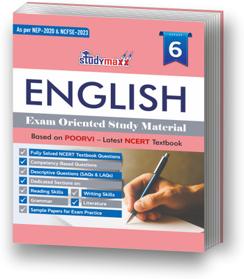 STUDYMAXX English Exam Oriented Study Material for Class 6: Based on Latest NCERT Textbook- Poorvi| As per NEP-2020 and NCF-2023| Fully Solved NCERT Questions| Extra Questions| CBSE Support Book(Paperback, STUDYMAXX)