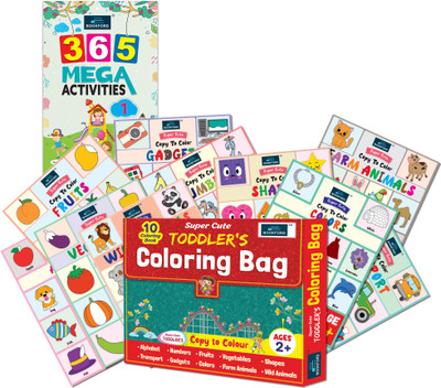 Super Cute Toddlers Coloring Bag + 365 Mega Activities Part 1 (Set of 2)(Paperback, BOOK FORD)