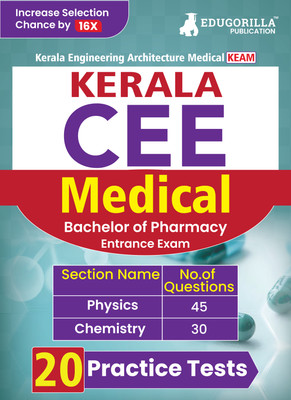 Keam - Bachelor of Pharmacy Entrance Exam  - 2024 : Pharmacy Entrance Exam | KEAM - Kerala Engineering Architecture Medical | 20 Solved Practice Tests (1500 MCQs) | Free Access to Online Tests(English, Hardcover, unknown)