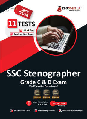 SSC Stenographer Grade C and D Exam  - Grade C and D Exam (English Edition) - 8 Full Length Mock Tests and 3 Previous Year Papers (2200 Solved Questions) with Free Access to Online Tests(English, Paperback, Edugorilla Prep Experts)