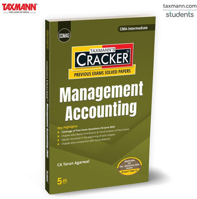 Taxmann's CRACKER for Management Accounting (Paper 12 | MA) – Covering Past Exam Questions & Detailed Answers | Tabular Summaries | CMA Intermediate | New Syllabus | Dec. 2025/June 2026 Exams(Paperback, CA Tarun Agarwal) Taxmann's CRACKER for Management Accounting (Paper 12 | MA) – Covering Past Exam Questions & Detailed Answers | Tabular Summaries | CMA Intermediate | New Syllabus | Dec. 2025/June 2026 Exams(Paperback, CA Tarun Agarwal)