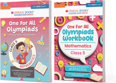 One For All Olympiad Class 5 Solved Papers + Workbook Maths (2 Books) For 2025 Exam(Product Bundle, Oswaal Editorial Board)