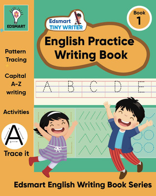 Edsmart Tiny Writer English Writing practice books for beginners level 1 - Pattern Tracing and Capital letter A-Z | copy writing book for kids | handwriting improvement book Worksheets for CBSE(Paperback, Edsmart)