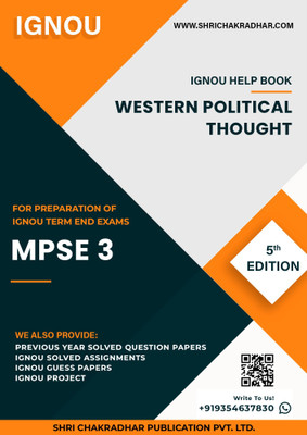 MPSE 3: Western Political Thought - IGNOU Study Material & Guide Book with Latest Solved PYQs for IGNOU's Exam Preparation. - Get the PDF of this book at Rs. 99, WhatsApp us at +919354637830, or visit our website shrichakradhar.com.(Staple Bound, Shri Chakradhar Publication) MPSE 3: Western Political Thought - IGNOU Study Material & Guide Book with Latest Solved PYQs for IGNOU's Exam Preparation. - Get the PDF of this book at Rs. 99, WhatsApp us at +919354637830, or visit our website shrichakradhar.com.(Staple Bound, Shri Chakradhar Publication)