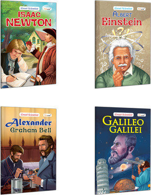 Great Scientists : Albert Einstein, Alexander Graham Bell, Galileo Galilei and Issac Newton - Inspirational Stories for Kids, Educational Learning Book | Pack of 4 Books(Paperback, GOWOO)