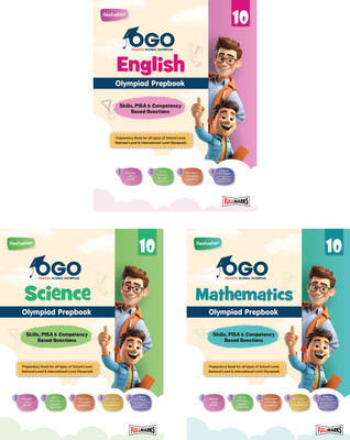 Full Marks OGO Olympiad Books for Class 10 | Combo of 3 Books (Math, Science, & English) - Engaging Guides with Practice Papers, Interactive Exercises & Concept Videos for 2024-25(Paperback, Full Marks)