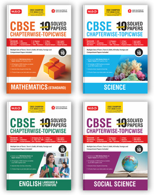 MTG CBSE 10 Years (2025-2016) Chapterwise Topicwise Solved Papers With Sample Paper Class 10 Science, Mathematics Standard, English & Social-Science (Set of 4 Books) - CBSE Champion For 2026 Exam | Free Video Solution of PYQs(Paperback, MTG Editorial Board)