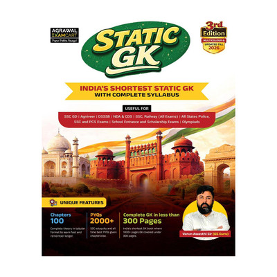 Examcart All Competitive Exams Static GK Book 2026 By Varun Awasthi Sir | 100 Chapters, 2000+ PYQs | Complete General Knowledge for SSC, Railway, NDA, DSSSB, Agniveer, Police Exams (English Medium)(English, Hardcover, unknown)