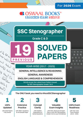 Oswaal SSC Staff Selection Commission Stenographer Grade C & D 19 Previous Years Solved Papers (2017 to 2025) (For 2026 Exam)(Paperback, Oswaal Editorial Board)