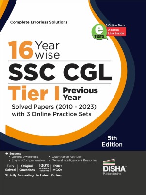 16 Year-wise SSC CGL Tier Previous Year Solved Paper 2010-2023 3 Online Practice(English, Paperback, unknown)