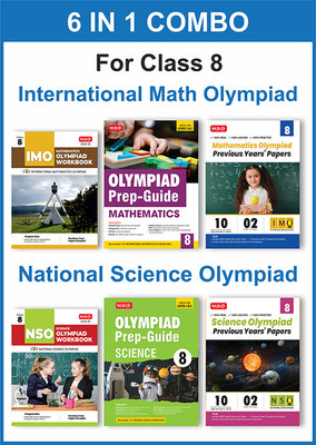 MTG Class-8 (Mathematics & Science) IMO-NSO Olympiad Workbook, Prep-Guide & Previous Years Papers (PYQs) with Mock Test Paper - SOF Olympiad Books For 2024-25 Exam (Set of 6 Books)(Paperback, MTG Editorial Board)