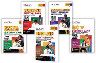 Educart CBSE Question Bank Class 10 Bundle - Science, Mathematics, Social Science, English and Hindi B on New Syllabus 2025-26 (Introducing Unit Test Worksheets for 2026 Boards)(Paperback, Prashant Kirad, Digraj Singh Rajput, Mansi Sharma, Educart)