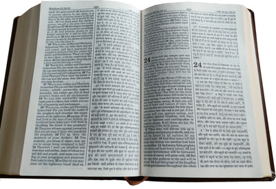 Holy Bible English (ESV)- Hindi (O.V.) Diglot Bible Royal Brown PU Yapp Containing Old and New Testament BSI(Leather, God's word)
