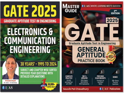 GATE Electronics & Communication Engineering (ECE) & General Aptitude PYQ (Combo 2) Book  - 2025 | Last 30 Years (1995 to 2024) | Best Seller Previous Year Solved Paper for GATE Electronics & Communication Engineering Exams in India | Section & Topic-wise Sorted Previous Year Questions Papers with D