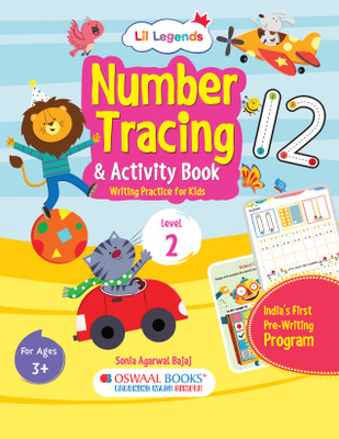 Oswaal Lil Legends Number Tracing Activity Book - Level 2 | Step-by-Step Writing Practice for Kids | Builds Fine Motor Skills, Number Recognition & Pencil Control | Ages 3+(Paperback, Oswaal Editorial Board)