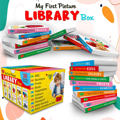 Essential Board Book Of All In One Box Set : My First Picture Library Box, Educational picture books for toddlers, Collection of 10 board books (Board book, Sawan)(Hardcover, SAWAN)