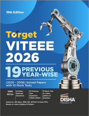 Disha Target VITEEE 2026 - 19 Previous Year-wise (2025 - 2006) Solved Papers with 10 Mock Tests Series 15th Edition | Physics, Chemistry, Mathematics, English & Aptitude 3580 PYQs(Paperback, Disha Experts)