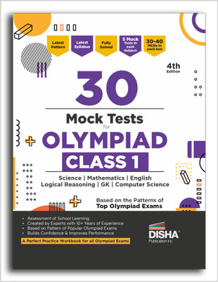 30 Mock Test Series for Olympiads Class 1 Science, Mathematics, English, Logical Reasoning, GK & Computer Science 4th Edition(Paperback, Disha Experts)