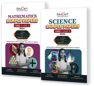 Educart CBSE Class 9 Sample Papers Bundle - Science & Maths 2023-24 (Introducing Revision Maps and Past Year Papers) 2024(Paperback, Educart)