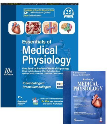Essentials of Medical Physiology By K Sembulingam & Prema Sembulingam - Free Book on Review of Medical Physiology - New 10th Edition with 2 Disc(Paperback, K.Sembuligum)