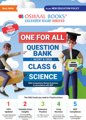 Oswaal One for All Question Bank Ncert and Cbse, Class-6 Science(English, Paperback, jain P)