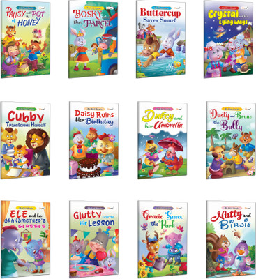 My First Reader Collection : Bosky and the Parcel, Pansy and the Pot of Honey, Buttercup Saves Smurf & More (Pack of 12 Books) | Story book for kids, Fun Tales for Young Learners(Paperback, GOWOO)
