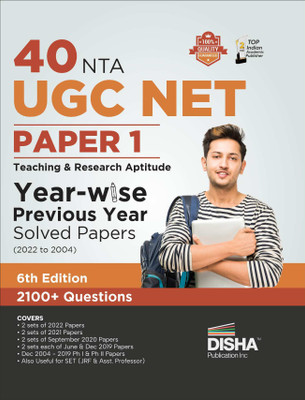 40 Nta UGC Net Paper 1 Year-Wise Previous Year Solved Papers (2022 to 2004) Teaching & Research Aptitude Pyqs Question Bank National Eligibility Test(English, Paperback, unknown)