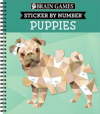 Brain Games - Sticker by Number: Puppies (14 Images to Sticker)(English, Spiral bound, Publications International Ltd)