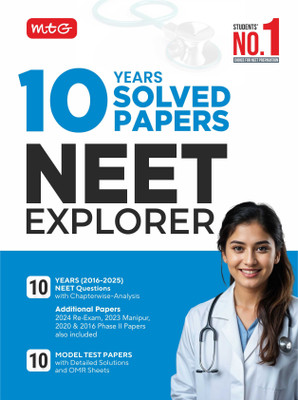 MTG 10 Years NEET (2016-2025) Previous Year Solved Papers (PYQ Book) with 10 Model Test Papers | NEET Explorer For 2026 Exam As Per Latest Syllabus & Pattern(Paperback, MTG Editorial Board)