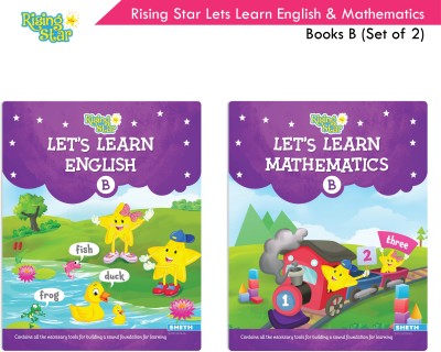 Rising Star Lets Learn English & Maths Activity Book Set B| Set of 2| Ages 3-7 Year| Number 1-100, Shapes, Alphabets(Paperback, Rising Star)