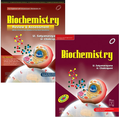 SET of Biochemistry, 6th Edition + Biochemistry Review & Assessment Includes MCQs, Clinical Case Studies, Viva/Short Questions, 1st Edition(Paperback, Satyanarayana)