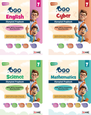 Full Marks OGO Olympiad Books for Class 7 | Combo of 4 Books (Math, Science, English, & Cyber) - Engaging Guides with Practice Papers, Interactive Exercises & Concept Videos for 2024-25(Paperback, Full Marks)