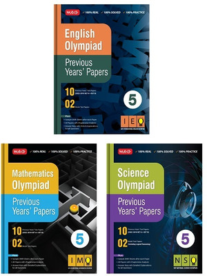MTG Olympiad Previous Years Papers with Mock Test Papers Class 5 - SOF IMO, NSO, IEO Olympiad Books For 2023-24 Exam (Set of 3 Books) | Sample OMR Sheet with Chapterwise Analysis(Paperback, MTG Editorial Board)