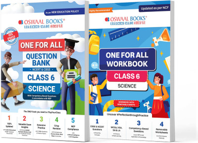 Oswaal One for All Question Bank + One for All Workbook (Ncert & Cbse) Class 6 Science (Set of 2 Books) | Updated as Per Ncf for Latest Exam(English, Paperback, Jain P.)