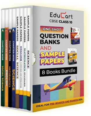 Educart CBSE Class 10 Bundle - Question Banks (One Shot) & Sample Papers – Science, Maths, Social Science & English of 8 Books for 2024(Paperback, Sanjiv Pandey | Prashant Kirad | Mansi Sharma | Gaurav Suthar | Digraj Singh Rajput | Educart)