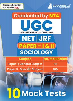 NTA UGC NET/JRF Sociology Book - 2024 : Paper I and II (English Edition) - 10 Full Length Mock Tests (1500 Solved Questions) with Free Access to Online Tests(English, Paperback, Edugorilla Prep Experts)