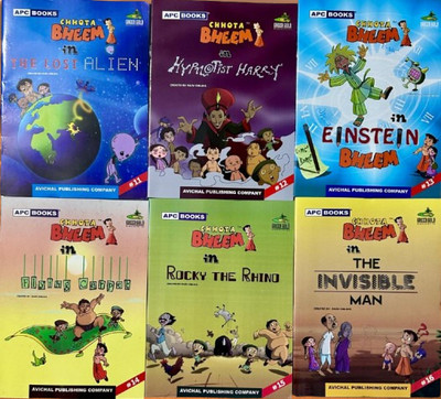 APC BOOKS CHHOTA BHEEM IN [ 1.The lost Alien 2.hypotist harry 3.Einstein bheem 4.fiying carpet 5.Rocky the rhino 6.The invisible man] [VOLUME 11 to 16 ] 6 BOOK SET(Paperback, RAJIV CHILAKA, RAJ VISWANADHA)