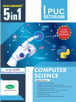 5 in 1 1st PUC Computer Science Question Bank, New Exam Pattern(Paperback, A Satish)