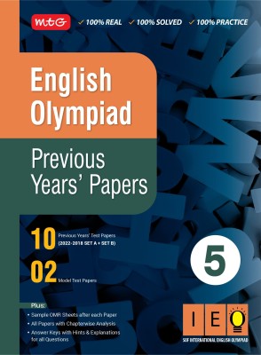 MTG English (IEO) Olympiad Previous Years Papers with Mock Test Papers Class 5 - Sample OMR Sheet with Chapterwise Analysis | SOF Olympiad Books For 2023-24 Exam(Paperback, MTG Editorial Board)