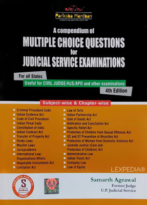 A Compendium of Multiple Choice Questions (MCQs) for Judicial Service Exams - For All States - Useful for Civil Judge, Higher Judicial Service, APO, Law Officer and other examinations(Paperback, Samarth Agrawal) A Compendium of Multiple Choice Questions (MCQs) for Judicial Service Exams - For All States - Useful for Civil Judge, Higher Judicial Service, APO, Law Officer and other examinations(Paperback, Samarth Agrawal)