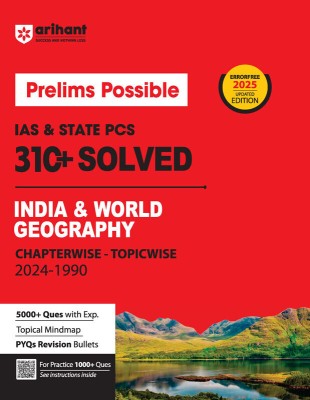 Arihant Prelims Possible IAS and State PCS Examinations 310+ Solved Chapterwise Topicwise (1990-2024) Geography India & World | 5000+ Questions With Explanation | PYQs Revision Bullets | Topical Mindmap | Errorfree 2025 Edition(Paperback, Aneebh Ranjan , Shoaib Khan)