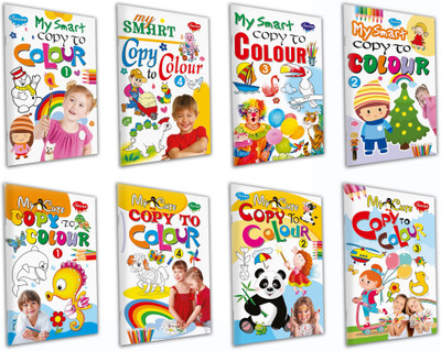 My Smart Copy to Colour - 1, 2, 3, 4 and My Cute Copy to Colour - 1, 2, 3 and 4 colouring books for kids : Kids colouring fun, Playful Colouring Books, Educational Colouring book | Set of 8 colouring books(Paperback, SAWAN) My Smart Copy to Colour - 1, 2, 3, 4 and My Cute Copy to Colour - 1, 2, 3 and 4 colouring books for kids : Kids colouring fun, Playful Colouring Books, Educational Colouring book | Set of 8 colouring books(Paperback, SAWAN)