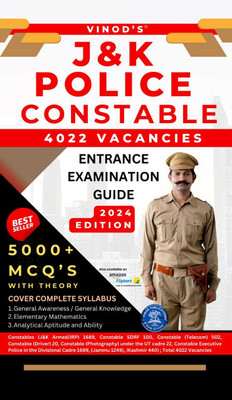 J&K POLICE CONSTABLE (4022 Vacancies) Entrance Examination Guide (5000+ MCQ's with THEORY) 2024 Edition - Vinod Publications(Paperback, Dr. Ram Prakash Dubey, Mrs. Usha Choudhary)