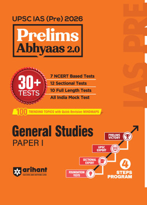 Arihant UPSC IAS Prelims Abhyaas 2.0 Exam 2025-26 | General Studies Paper I | 30+ Practice Tests with 7 NCERT Based, 12 Sectional & 10 Full-Length Tests | All India Mock Tests, Mindmaps and Quick Revision for UPSC Civil Services Exam | English Medium(Paperback, Arihant Expert Team) Arihant UPSC IAS Prelims Abhyaas 2.0 Exam 2025-26 | General Studies Paper I | 30+ Practice Tests with 7 NCERT Based, 12 Sectional & 10 Full-Length Tests | All India Mock Tests, Mindmaps and Quick Revision for UPSC Civil Services Exam | English Medium(Paperback, Arihant Expert Team)
