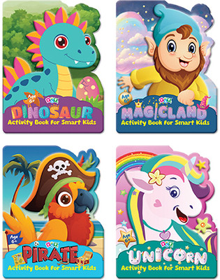 Activity Books for Smart Kids (Pack of 4 Books - Dinosaur, Magicland, Pirate And Unicorn Activity )(Paperback, Young Learner Publications Editorial Team)