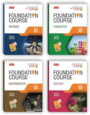 Foundation Course Class 10 For 2023 Exam - Physics, Chemistry, Biology, Mathematics (Set of 4 Books) - NTSE-NVS-KVPY-BOARDS-IIT JEE-NEET-NSO Olympiad Exam Books(Paperback, MTG Editorial Board) Foundation Course Class 10 For 2023 Exam - Physics, Chemistry, Biology, Mathematics (Set of 4 Books) - NTSE-NVS-KVPY-BOARDS-IIT JEE-NEET-NSO Olympiad Exam Books(Paperback, MTG Editorial Board)