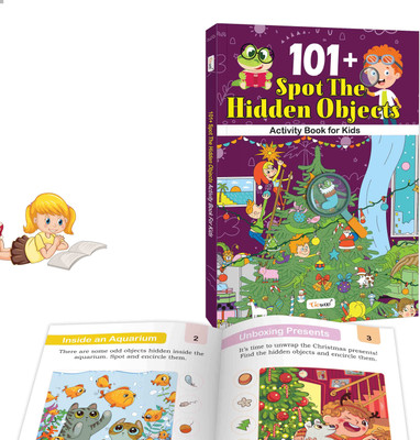 101+ Spot the Hidden Objects Activity Book for Kids : Early learning book, Puzzles book for Toddlers, Preschoolers and Kindergarten Kids, Activity Book for Children - 3 to 7 Years(Paperback, GOWOO)