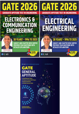 GATE Electronics & Communication, Electrical Engineering and GATE General Aptitude Theory  - 2026 | Previous Year Solved Papers (1996 - 2025) with Detailed Solution | Topic Wise Sorted Question Bank with Detailed Explanation | Best Seller Guide for GATE Electronics And Communication & Electrical Eng